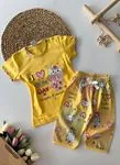 Miniğimin Cicileri I Sun Day Kalp Desenli Kız Çocuk Pijama Takımı - Sarı