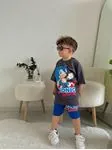 Minigimin Cicileri Snc The Hedgehog Baskı Yazlık Erkek Çocuk 2 li Takım - Antrasit
