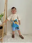 Minigimin Cicileri Mncrf Çoklu Baskı Yazlık Erkek Çocuk 2 li Takım - Krem