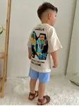 Minigimin Cicileri Mncrf Çoklu Baskı Yazlık Erkek Çocuk 2 li Takım - Krem