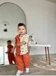 Miniğimin Cicileri Müslim Gömlek Pantolon Erkek 2 li Takım - Oranj