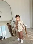 Miniğimin Cicileri Müslim Gömlek Pantolon Erkek 2 li Takım - Kahverengi