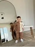 Miniğimin Cicileri Müslim Gömlek Pantolon Erkek 2 li Takım - Kahverengi