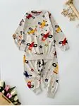 Miniğimin Cicileri Uçak Desenli Erkek Çocuk Pijama Takımı - Gri