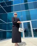 Moda Emira Pilise Etekli Bağlamalı Kadın Tesettür Takım - Siyah