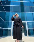 Moda Emira Pilise Etekli Bağlamalı Kadın Tesettür Takım - Siyah
