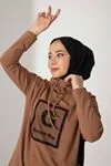 Moda Emira Garara Way 2 li Kadın Takım - Kahve Köpüğü