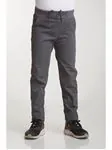 Miniğimin Cicileri Beli Lastikli Canvas Okul Unisex Düz Paça Çocuk Pantolon - Füme