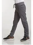 Miniğimin Cicileri Beli Lastikli Canvas Okul Unisex Düz Paça Çocuk Pantolon - Füme