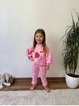 Miniğimin Cicileri Naturel Çiçek Detaylı Balon Kol Kız Çocuk 2 li Takım - Pembe