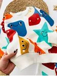 Miniğimin Cicileri Geometrik Baskı Unisex Eşofman Takımı - Krem