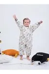 Miniğimin Cicileri Ayıcık Erkek ve Kız Çocuk Elyaf Dolgulu  2.5 Tog Desenli Uyku Tulumu - Krem