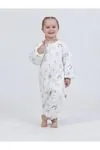 Miniğimin Cicileri Panda Erkek ve Kız Çocuk Elyaf Dolgulu  2.5 Tog Desenli Uyku Tulumu - Beyaz