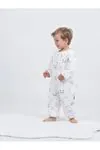 Miniğimin Cicileri Panda Erkek ve Kız Çocuk Elyaf Dolgulu  2.5 Tog Desenli Uyku Tulumu - Beyaz