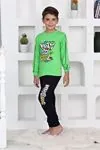 Miniğimin Cicileri Way Too Cool Erkek Çocuk Pijama Takımı - Yeşil