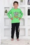 Miniğimin Cicileri Way Too Cool Erkek Çocuk Pijama Takımı - Yeşil