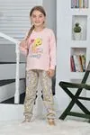 Miniğimin Cicileri Twety Kız Çocuk Pijama Takımı - Pudra