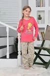 Miniğimin Cicileri Twety Kız Çocuk Pijama Takımı - Fuşya