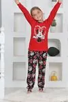 Miniğimin Cicileri Mnn Ms Kalpli Kız Çocuk Pijama Takımı - Kırmızı