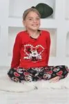 Miniğimin Cicileri Mnn Ms Kalpli Kız Çocuk Pijama Takımı - Kırmızı