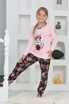 Miniğimin Cicileri Mnn Ms Kalpli Kız Çocuk Pijama Takımı - Krem