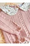 Miniğimin Cicileri Dresella Dokuma Etek ve. Yaka Detaylı Kız Çocuk Elbise - Pembe