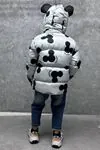Miniğimin Cicileri (3-9 Yaş) Mcky Ms Baskılı Kulak Detaylı Unisex Çocuk Şişme Mont - Beyaz