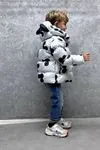Miniğimin Cicileri (3-9 Yaş) Mcky Ms Baskılı Kulak Detaylı Unisex Çocuk Şişme Mont - Beyaz
