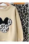 Miniğimin Cicileri (2-9 Yaş) Leopar Detaylı Mnn İkili Takım - Bej