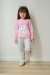 Miniğimin Cicileri (3-11 Yaş) Uncrn Desen Kız Çocuk Takım - Pembe