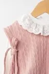Miniğimin Cicileri Triko Cepkenli Kız Çocuk 3 Lü Takım - Pembe