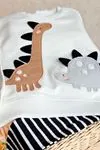 Miniğimin Cicileri Dino Desenli Kız Çocuk 2 li Taytlı Takım - Beyaz