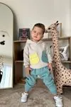 Miniğimin Cicileri Renkli Cepli Erkek Çocuk Kışlık Takım - Bej