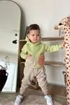 Miniğimin Cicileri Renkli Cepli Erkek Çocuk Kışlık Takım - Yeşil