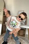 Miniğimin Cicileri Kurukafa Desenli Yağmurluklu Erkek Çocuk 3 Lü Takım - Camel