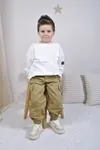 Miniğimin Cicileri Kargo Cepli Erkek Çocuk Basic 2 Li Takım - Beyaz