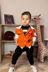 Miniğimin Cicileri 7 Cool Ceketli 3 ki Erkek Çocuk Takım - Turuncu