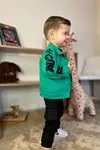 Miniğimin Cicileri Cool Boy Baskılı Kargo Cepli Erkek Çocuk 3 Lü Ceketli Keten Takım - Yeşil