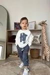 Miniğimin Cicileri Hi Baskılı 2 li Erkek Bebe Takım - Füme