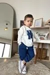 Miniğimin Cicileri Hi Baskılı 2 li Erkek Bebe Takım - Lacivert