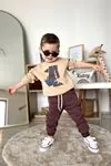 Miniğimin Cicileri Kışlık Art Desen Kışlık Erkek Çocuk Takım - Kahverengi