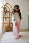 Miniğimin Cicileri Kalp Desenli Kız Çocuk Çizgili Takım - Pembe