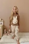 Miniğimin Cicileri Miffy Tavşan Desenli Kız Çocuk Taytlı 2 li Takım - Kahverengi