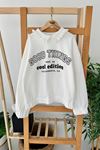 Miniğimin Cicileri Good Things Baskılı Yakalı Kız Çocuk Sweat - Beyaz