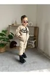 Miniğimin Cicileri (1-4 Yaş) Kolej Yaka Ceketli  Erkek Çocuk 3 Lü Takım - Bej