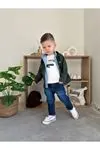 Miniğimin Cicileri Tre Drdon Baskılı Gömlekli Ceketli Erkek Çocuk 4 Lü Takım - Yeşil