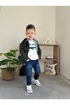 Miniğimin Cicileri Tre Drdon Baskılı Gömlekli Ceketli Erkek Çocuk 4 Lü Takım - Yeşil