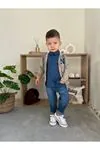 Miniğimin Cicileri N Panç İşleme Detaylı  Kol Lastikli 3 Lü Erkek Çocuk Takım - Bej