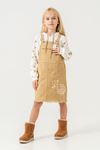 Miniğimin Cicileri (10-13 Yaş) Gabardin Salopet Kapüşonlu Mnn Baskılı Sweat 2 li Takım - Camel