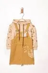 Miniğimin Cicileri (10-13 Yaş) Gabardin Salopet Kapüşonlu Mnn Baskılı Sweat 2 li Takım - Hardal